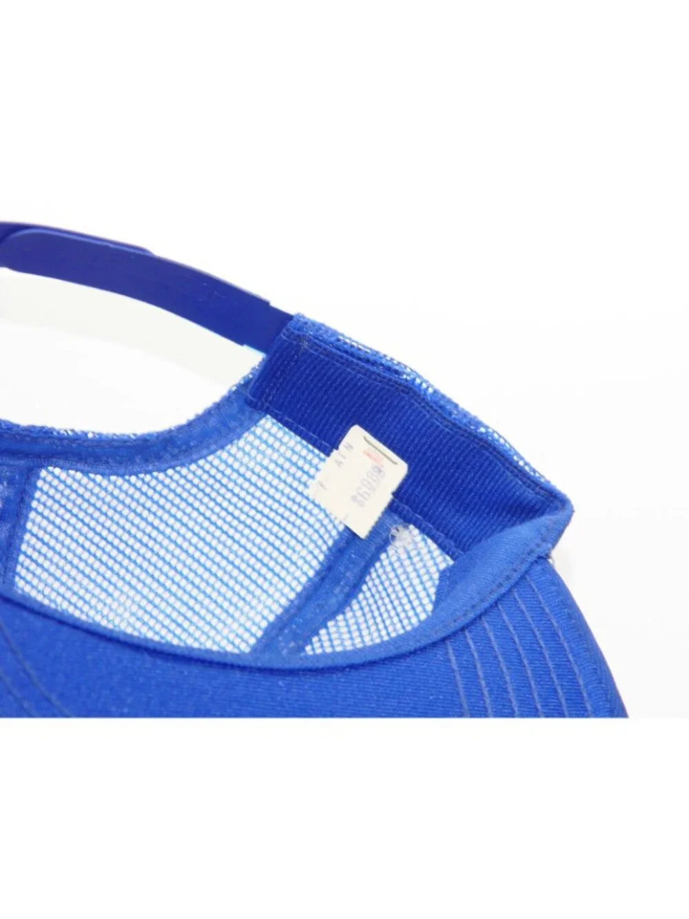 Vintage Wyoming Bison Trucker Hat Royal Blue Made in USA Mesh Snapback Cap